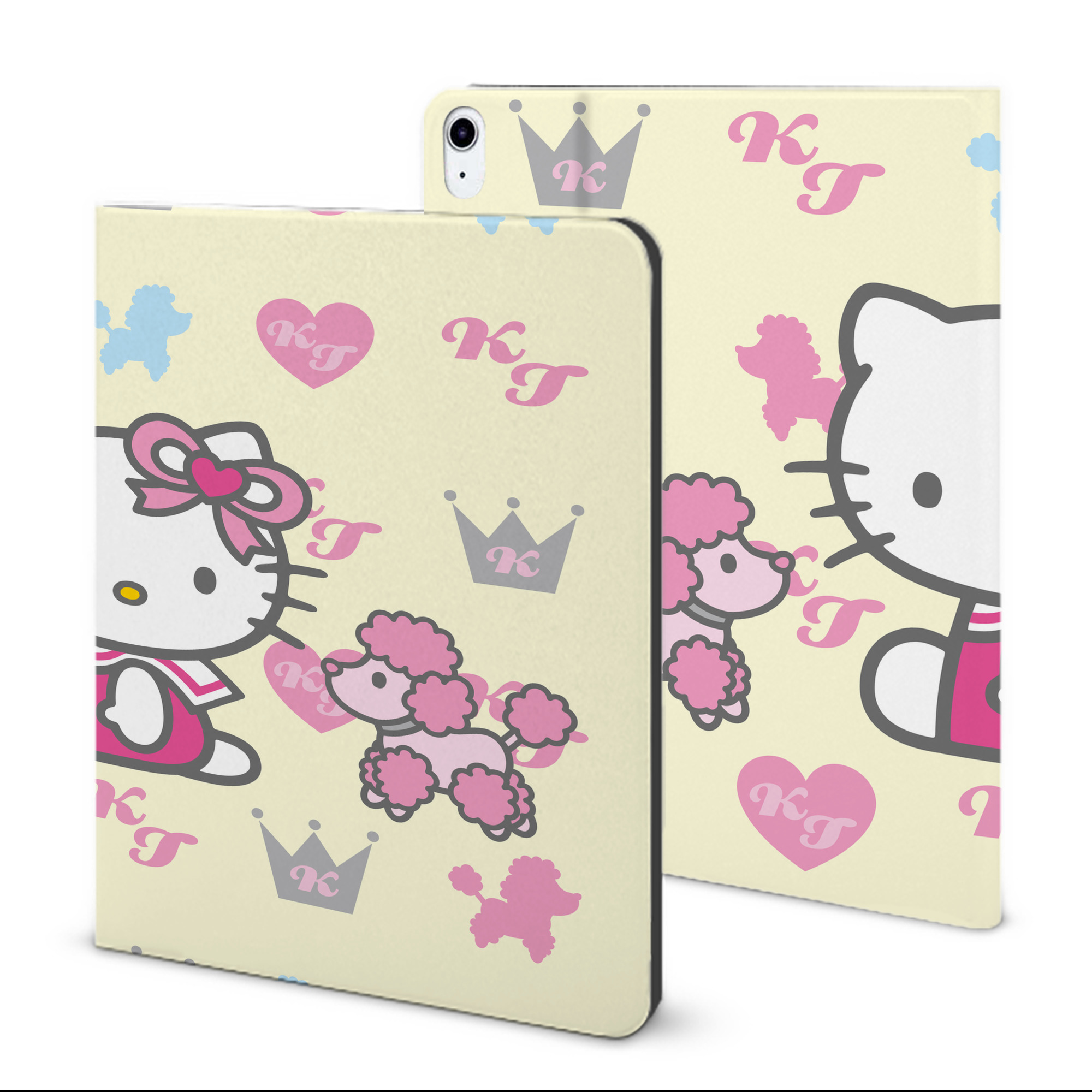 （画像用） Hello Kitty ハローキティ IPad ケース ブック型 PUレザー TPU 耐衝撃 軽量 薄型 ペン収納なし 全面保護 IPad 各モデル対応